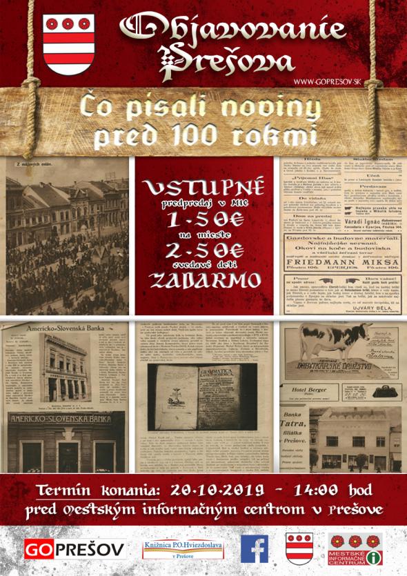 Čo písali noviny pred 100 rokmi Čo písali noviny pred 100 rokmi